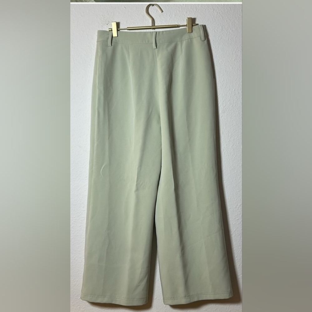 *final price* Avec Les Filles wide leg pants front seam soft spring green sz 4 - Picture 3 of 7